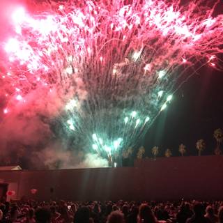 Fireworks Light up the Night Sky as Crowds Gather for Concert