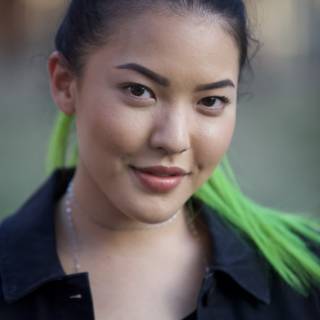 Green-haired Smiling Portrait
