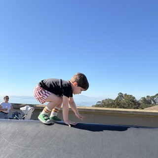 Young Skateboarder Performs Handplant at Skatepark