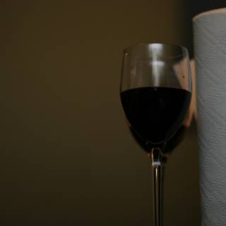 A Glass of Red Wine on a White Napkin
