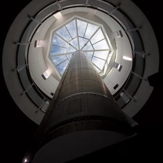 Spiral Architecture Looking Up at Geodesic Skylight