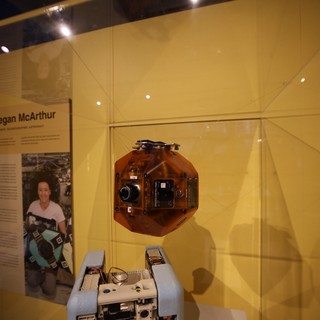 Spherical Satellite Technology Display at Space Museum