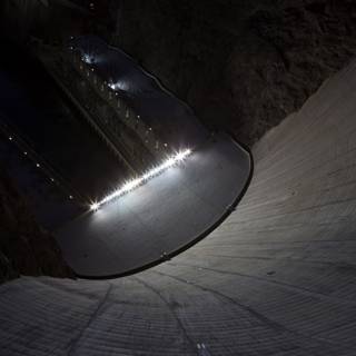 Nighttime View of Hoover Dam's Inner Workings