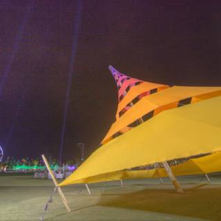 Yellow Umbrella under the Ferris Wheel
