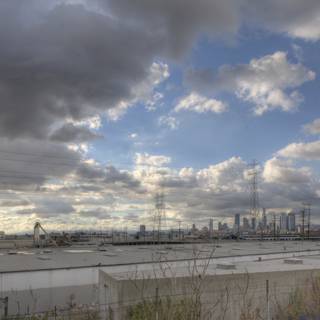 Cloudy Sky over Industrial Landscape