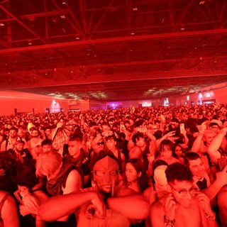 Massive Red-Lit Crowd at Wobbleland 2026 Festival