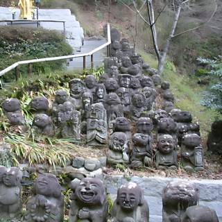 Stone Statues in Kyoto Temple Garden
