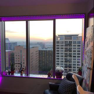 Purple Lights Through the Window