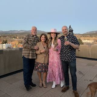 Family and Furry Friend on the Rooftop