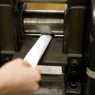 Metal machine cutting paper