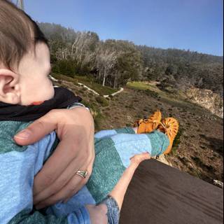 Serene Moment on a Bench with Baby