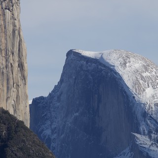 Half Dome Framed by El Capitan in Winter