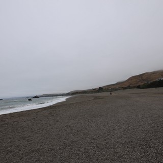 Foggy Coastal Beach on a Gray Summer Day