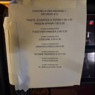 Coachella 2025 Schedule Snapshot
