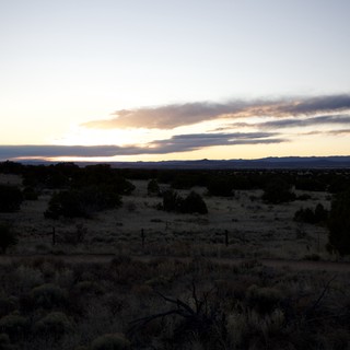 Desert Twilight Over New Mexico Landscape