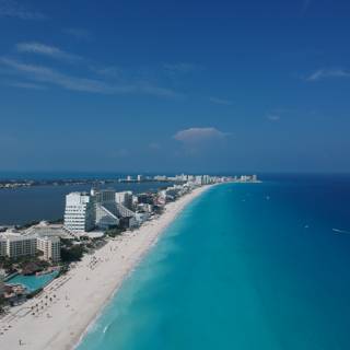 Aerial View of Cancun's Coastline