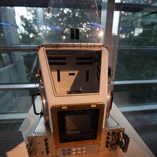 Vintage Space Exploration Equipment Display at Museum