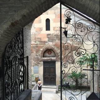 Courtyard with Gothic Arch Entry