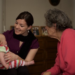 Three Generations Share a Tender Family Moment