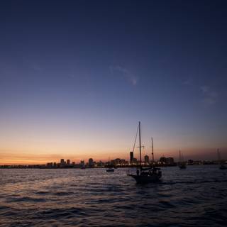 Sunset Sailboat in the City
