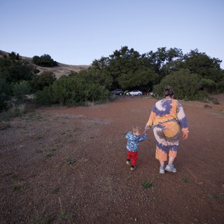 Hand in Hand at Dusk on Mount Diablo Trail