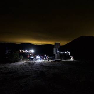 Nighttime Campfire at Hillside Oasis
