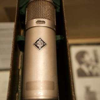 Vintage Microphone in a Wooden Box
