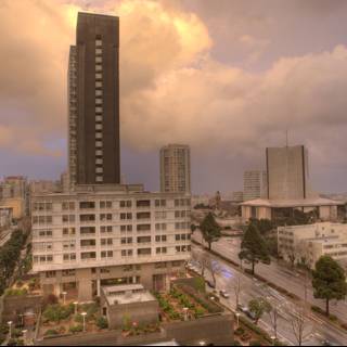 Towering Apartment Building in the Urban Metropolis