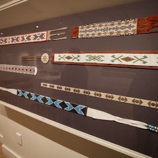 Native American Beaded Belts and Artifacts Museum Display