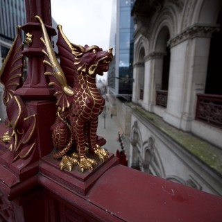 Welsh Dragon Guardian on Historic London Balustrade