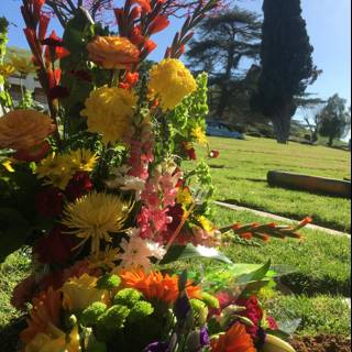 Floral Tribute on a Grave