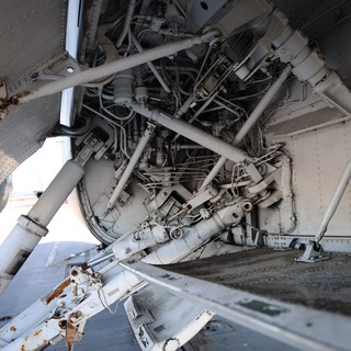 Complex Undercarriage Machinery of Historic Aircraft