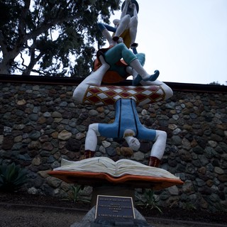 Whimsical Tribute Sculpture to Bill Belson at Twilight