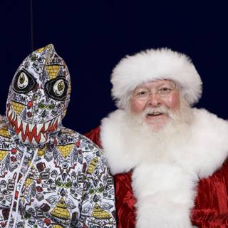 Santa meets his masked match