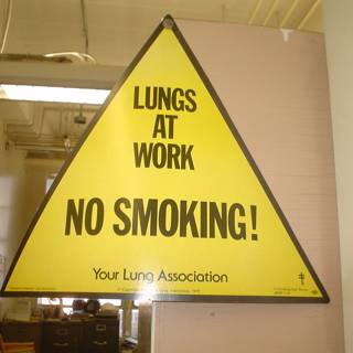 No Smoking Sign for Lungs at Work