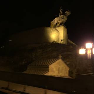 Illuminated Monument at Night