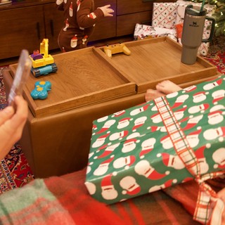 Christmas Morning Gift Opening with Wooden Puzzle Box