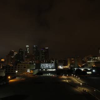 Nighttime Metropolis from a Rooftop