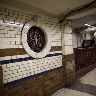 Historic London Underground Station Platform Detail