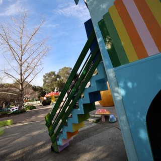 Colorful Rainbow Staircase at Children's Fantasyland Playground