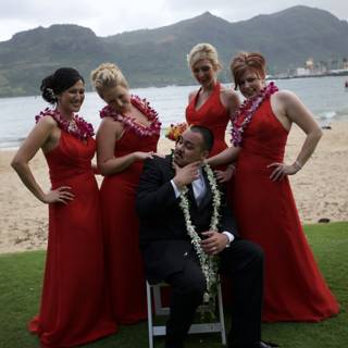 Bridal Party in Red