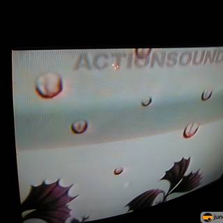 Water droplets on a monitor screen