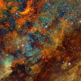 NGC 6997 Open Cluster in Narrowband SHO Palette