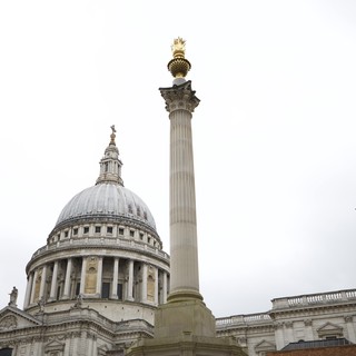 St Paul's Cathedral Dome and Monument Column London