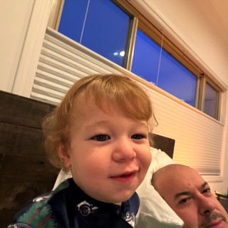 Father and Toddler Evening Moment in Kitchen