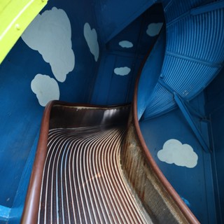 Looking Down a Whimsical Slide in Fantasyland