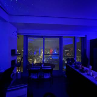 Blue Light City View Kitchen