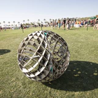 Large Metal Sphere on the Grass