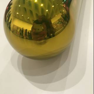 Golden Sphere with Reflection of Person