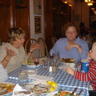Family Dinner Conversation at Italian Restaurant